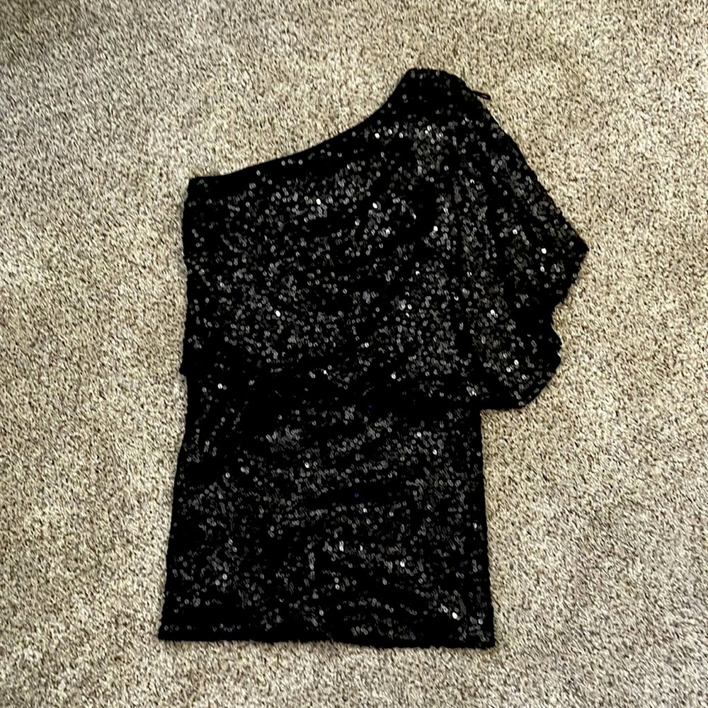 Super cute and sexy mini sequined one shoulder dress